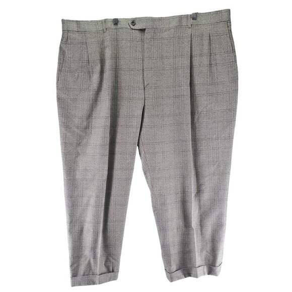 Royal Diamond Suit Mens 56R 50x26 Gray Plaid Wool Three Piece Set - Picture 13 of 16